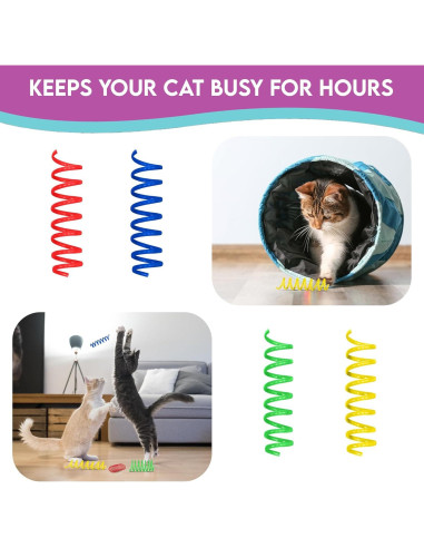 Juguetes de Resorte Coloridos SPOT para Gatos - 10 Pcs