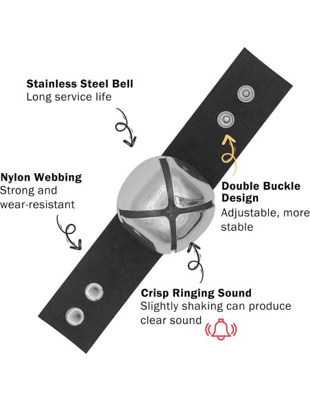 Campana para Perros SCENEREAL, 2 Campanas Antirrobo Plata