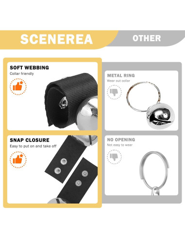 Campana para Perros SCENEREAL, 2 Campanas Antirrobo Plata