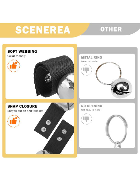 Campana para Perros SCENEREAL, 2 Campanas Antirrobo Plata