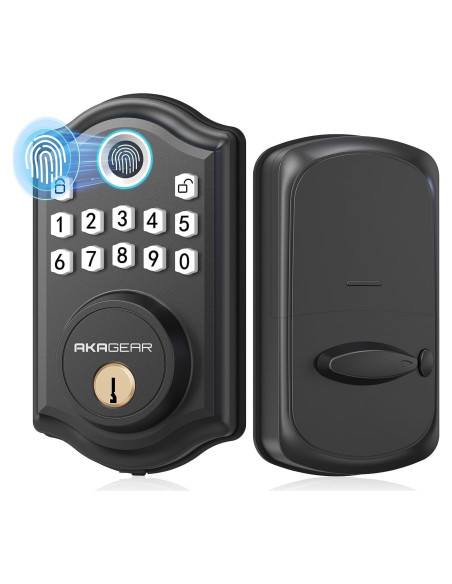 Cerradura Biométrica AkaGear DS10 con Teclado - Negro Mate