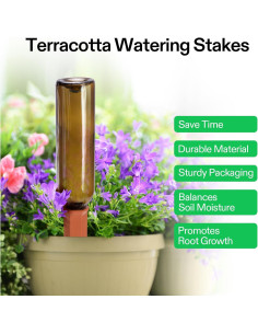 Picos de Autorriego VIVOSUN - Paquete de 6 Estacas de Terracota 2