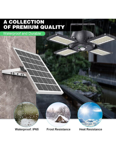 Luz Solar INXPHY 1200LM con Sensor y Control Remoto