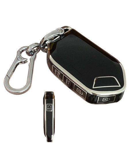 Cubierta de llave Kia Telluride 2023 AIOEUOIA TPU Negro-Plata