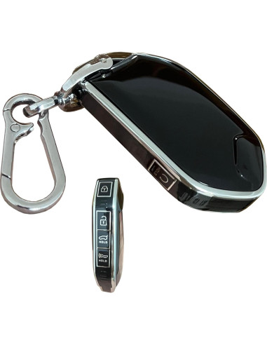 Cubierta de llave Kia Telluride 2023 AIOEUOIA TPU Negro-Plata