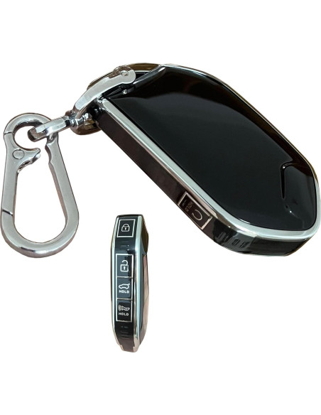 Cubierta de llave Kia Telluride 2023 AIOEUOIA TPU Negro-Plata