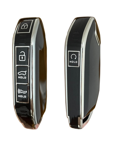 Cubierta de llave Kia Telluride 2023 AIOEUOIA TPU Negro-Plata