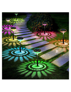Luces Solares de Camino Nupostai 8 Paquete LED IP67 Multicolor