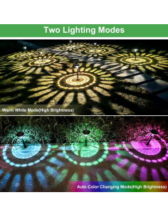 Luces Solares de Camino Nupostai 8 Paquete LED IP67 Multicolor 2