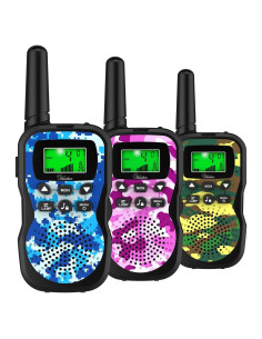 Walkie Talkies para Niños Huaker, 3 Unidades, 22 Canales, Alcance 4.8 km