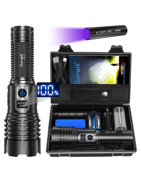 Linterna Goreit LED 990,000 Lúmenes USB Impermeable