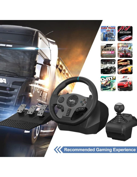 Volante de Juego PXN V9 con Pedales y Palanca - 270/900 Grados