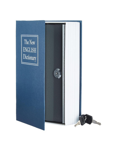 Caja de Libro Amazon Basics Grande Azul con Cerradura