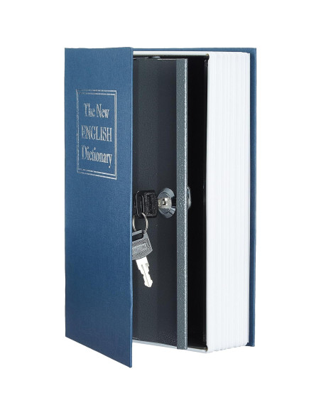 Caja de Libro Amazon Basics Grande Azul con Cerradura