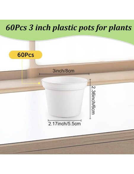 Paquete de 60 macetas de 7.62 cm blancas RooTrimmer