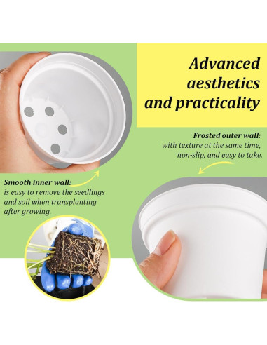 Paquete de 60 macetas de 7.62 cm blancas RooTrimmer