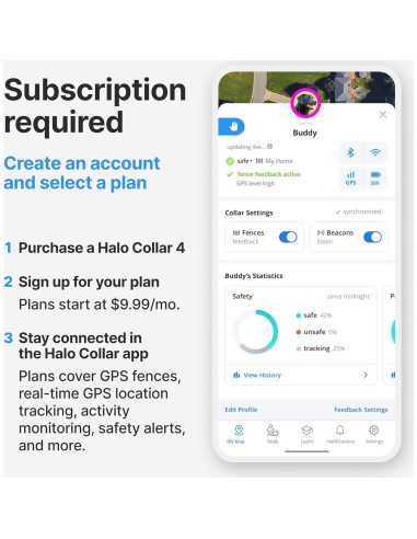 Halo Collar 4 GPS para Perros - Collar Inalámbrico Impermeable