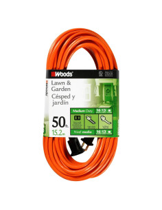 Cable de Extensión Woods 0723 16 AWG 15,24 m Naranja