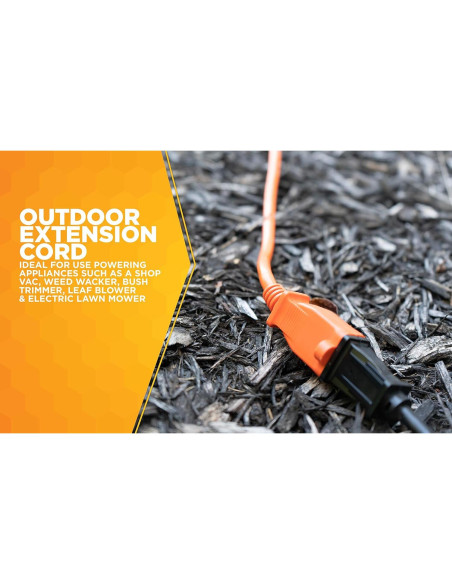 Cable de Extensión Woods 0723 16 AWG 15,24 m Naranja