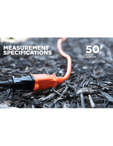 Cable de Extensión Woods 0723 16 AWG 15,24 m Naranja