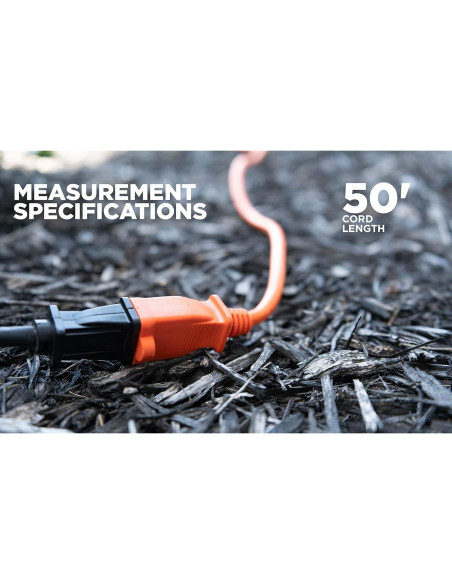 Cable de Extensión Woods 0723 16 AWG 15,24 m Naranja