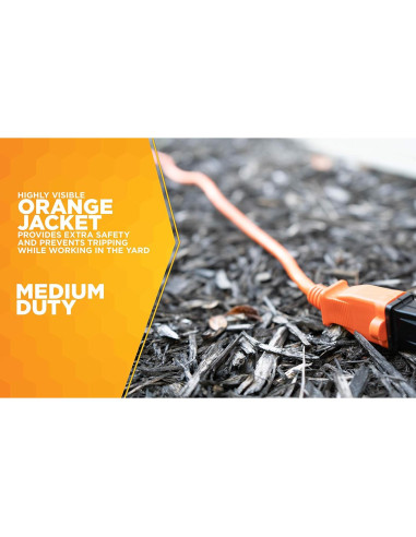 Cable de Extensión Woods 0723 16 AWG 15,24 m Naranja