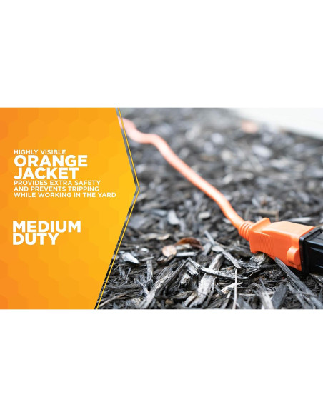 Cable de Extensión Woods 0723 16 AWG 15,24 m Naranja