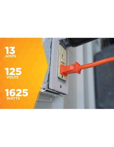 Cable de Extensión Woods 0723 16 AWG 15,24 m Naranja