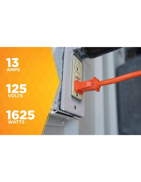 Cable de Extensión Woods 0723 16 AWG 15,24 m Naranja