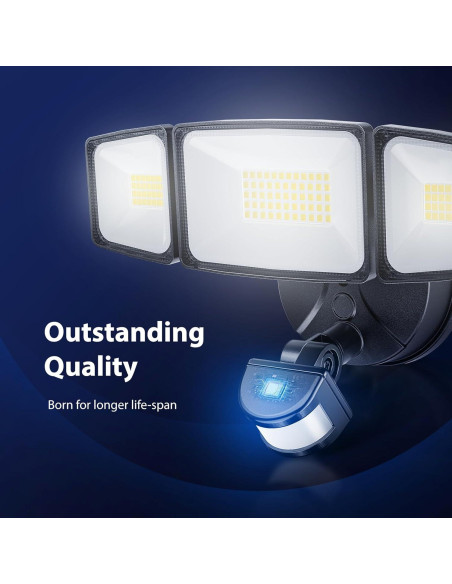 Luz de Inundación LED Onforu 65W con Sensor de Movimiento 6500LM