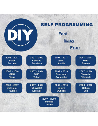 2X Llave Remota KeylessOption para Buick Chevrolet 4 Botones