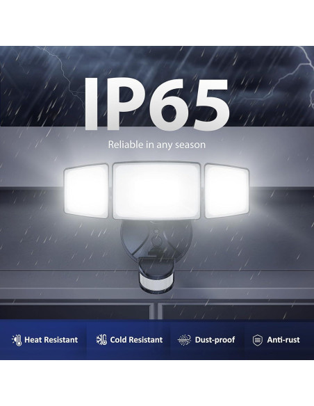 Luz de Inundación LED Onforu 65W con Sensor de Movimiento 6500LM