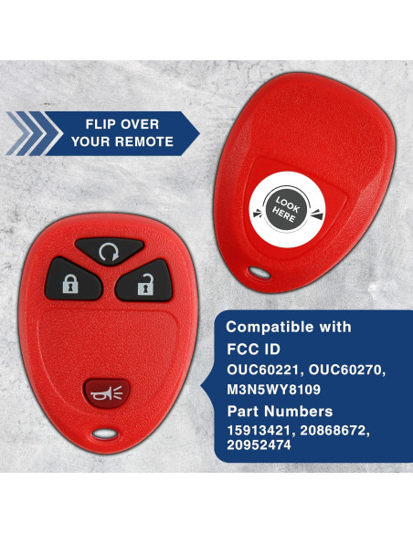 2X Llave Remota KeylessOption para Buick Chevrolet 4 Botones