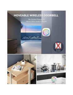 Timbre Inalámbrico TECKNET 396m IP66 60 Melodías Blanco 2