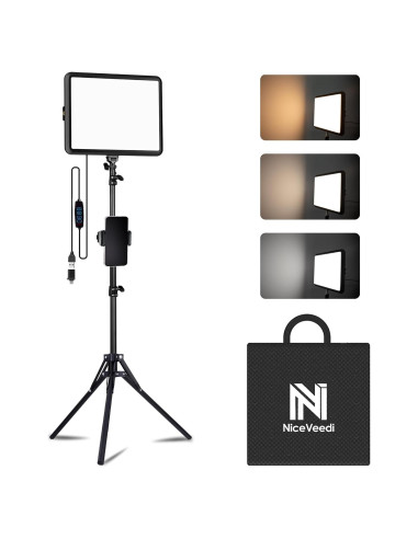 Kit de Iluminación LED NiceVeedi 2800-6500K con Trípode