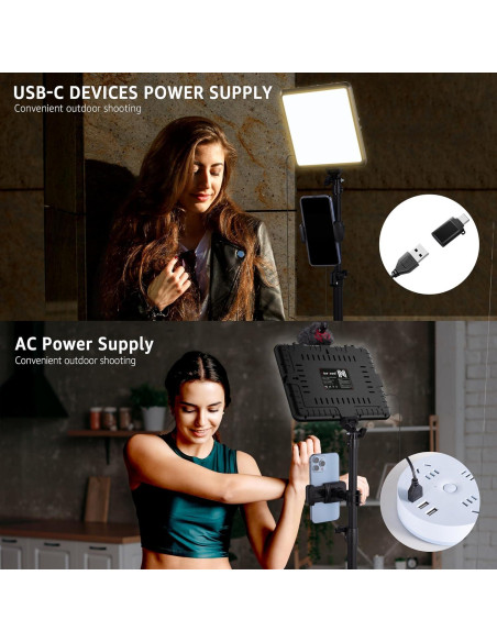 Kit de Iluminación LED NiceVeedi 2800-6500K con Trípode