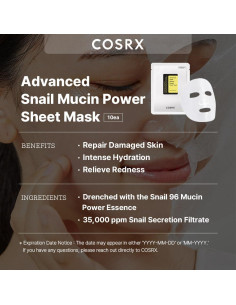 Máscara Facial COSRX de Mucina de Caracol 10 Piezas 2