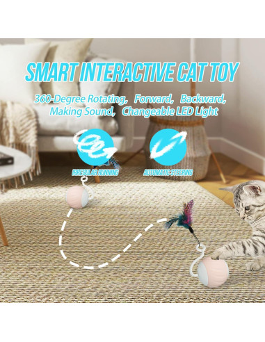 Juguete Interactivo para Gatos GOGODOGYA Rosa 2 Velocidades