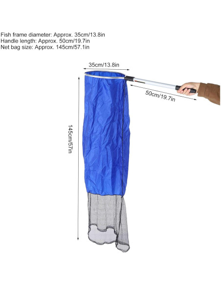 Red de Pesca Suave Pssopp 35CM Diámetro Mango Antideslizante 50CM