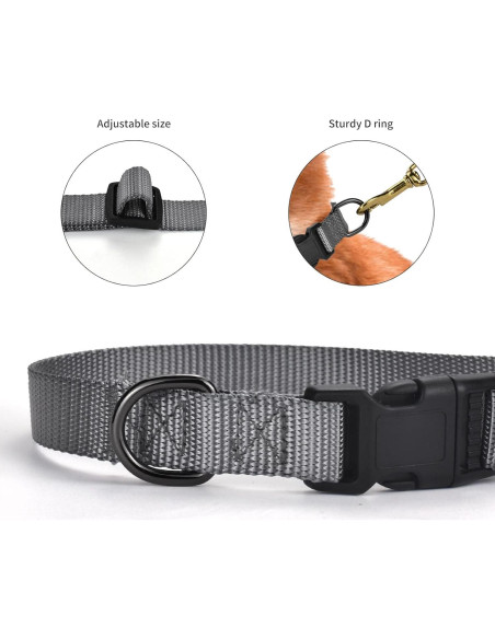Collar de Nylon Grueso AUDWUD Ajustable para Perros y Gatos