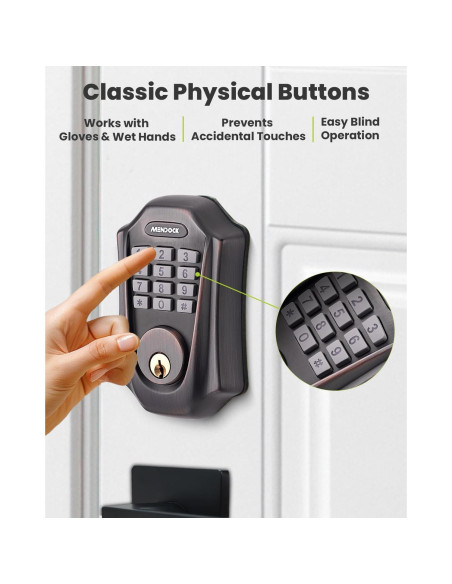 Cerradura Inteligente MENDOCK UF01 Teclado Iluminado IP54