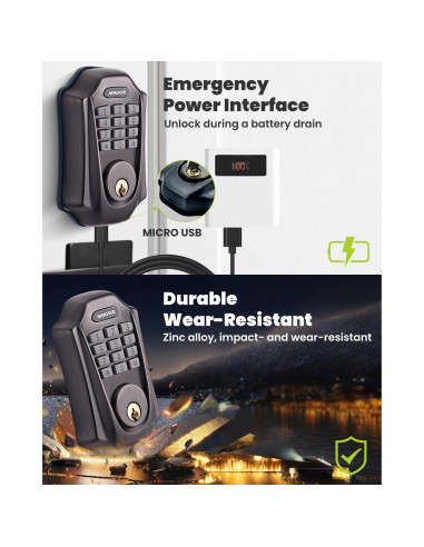 Cerradura Inteligente MENDOCK UF01 Teclado Iluminado IP54