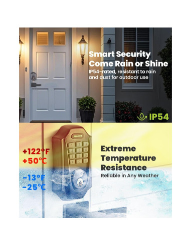 Cerradura Inteligente MENDOCK UF01 Teclado Iluminado IP54