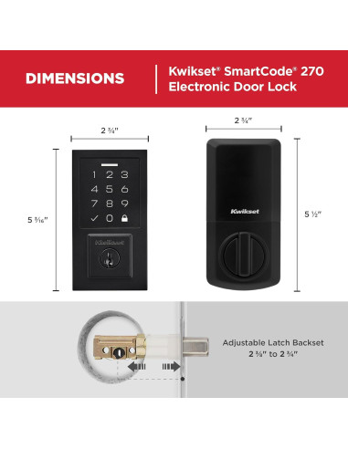 Cerradura Electrónica Kwikset SmartCode 270 Teclado Táctil