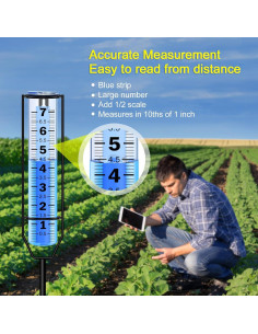 Pluviómetro RYOEIKT 26.92 cm Ajustable a Prueba de Heladas 2