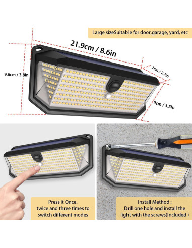 Luces Solares Exteriores SyouHome 4000LM 380 LEDs 3 Modos