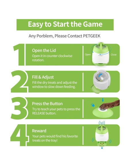 Dispensador de Comida para Perros PETGEEK Verde Automático