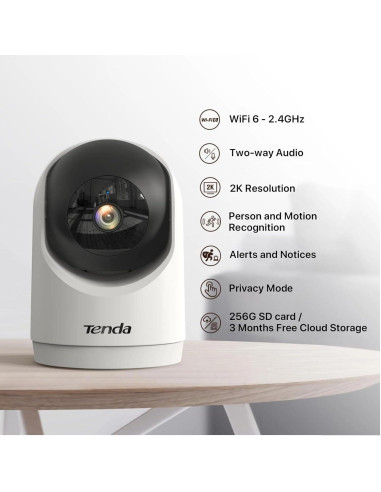 Cámara de Seguridad Tenda CP3 2K WiFi 6 360 Audio Bidireccional