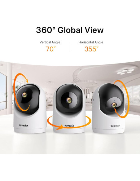 Cámara de Seguridad Tenda CP3 2K WiFi 6 360 Audio Bidireccional