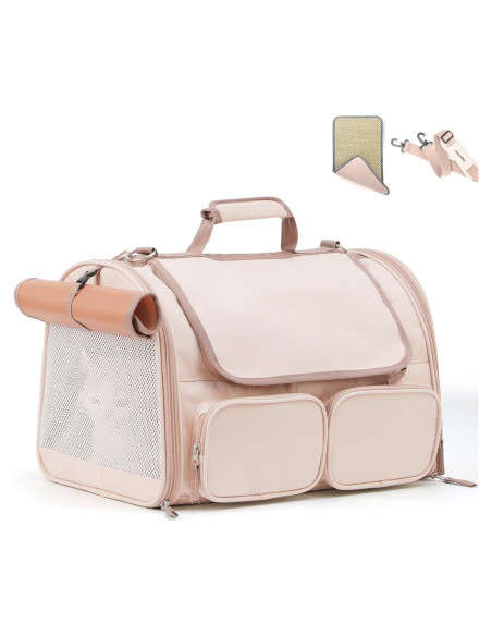 Transportín FUKUMARU Rosa para Gatos y Perros Pequeños Transportín FUKUMARU Rosa para Gatos y Perros Pequeños